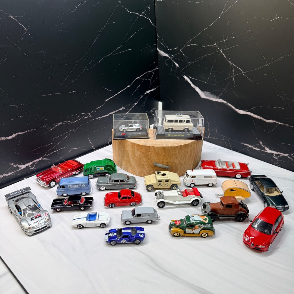 Mixed Diecast Car Lot 20pc Mercedes Porsche Ford Coca-Cola Vintage Models